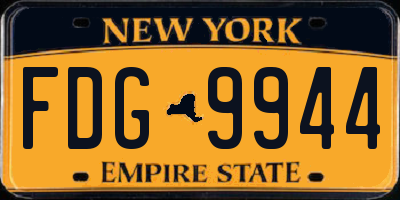 NY license plate FDG9944