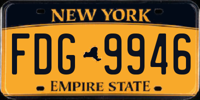 NY license plate FDG9946