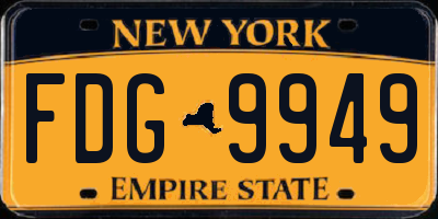 NY license plate FDG9949