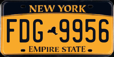 NY license plate FDG9956