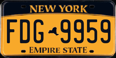 NY license plate FDG9959