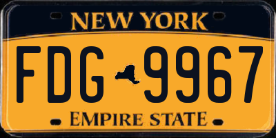 NY license plate FDG9967