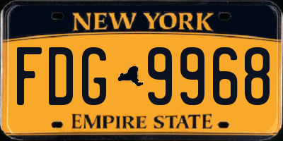 NY license plate FDG9968