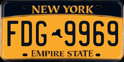 NY license plate FDG9969