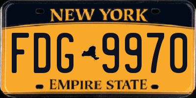 NY license plate FDG9970