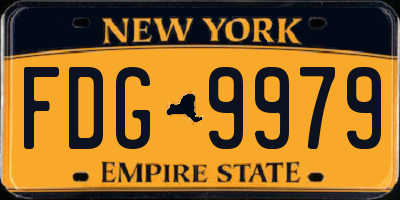 NY license plate FDG9979