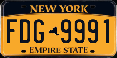NY license plate FDG9991