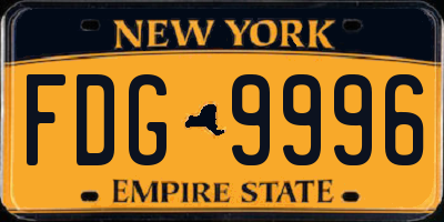 NY license plate FDG9996