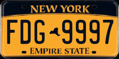 NY license plate FDG9997