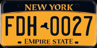 NY license plate FDH0027