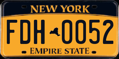 NY license plate FDH0052