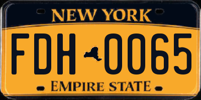 NY license plate FDH0065
