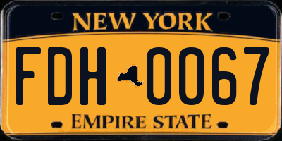 NY license plate FDH0067