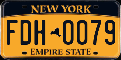 NY license plate FDH0079