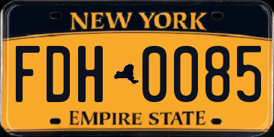 NY license plate FDH0085