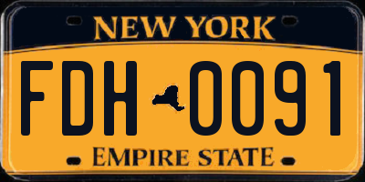 NY license plate FDH0091
