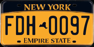 NY license plate FDH0097