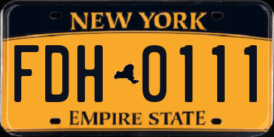 NY license plate FDH0111
