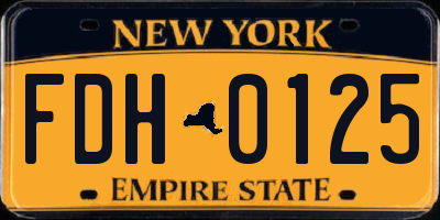 NY license plate FDH0125