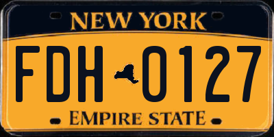 NY license plate FDH0127