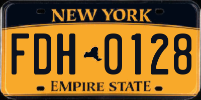NY license plate FDH0128