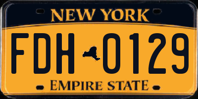 NY license plate FDH0129