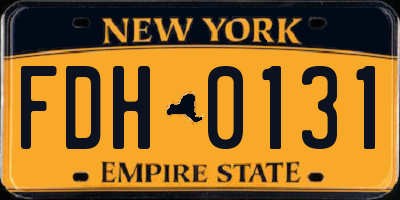 NY license plate FDH0131