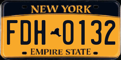 NY license plate FDH0132
