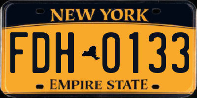 NY license plate FDH0133