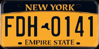 NY license plate FDH0141