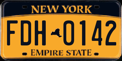 NY license plate FDH0142