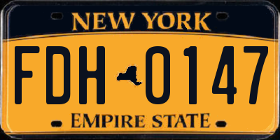 NY license plate FDH0147