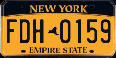 NY license plate FDH0159