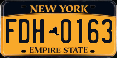 NY license plate FDH0163
