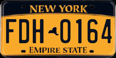 NY license plate FDH0164