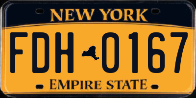 NY license plate FDH0167
