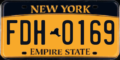 NY license plate FDH0169