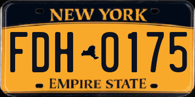 NY license plate FDH0175