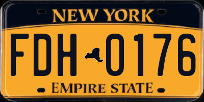 NY license plate FDH0176