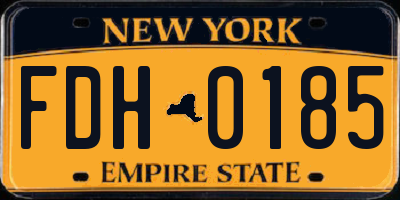 NY license plate FDH0185