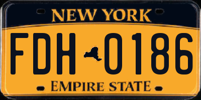NY license plate FDH0186