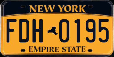 NY license plate FDH0195