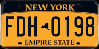 NY license plate FDH0198