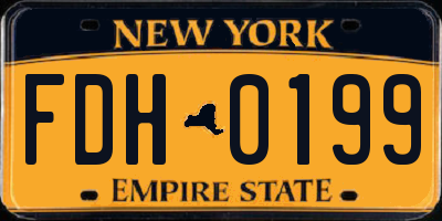 NY license plate FDH0199
