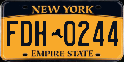 NY license plate FDH0244