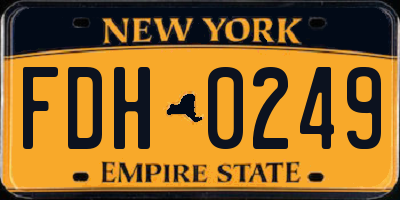 NY license plate FDH0249