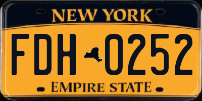 NY license plate FDH0252