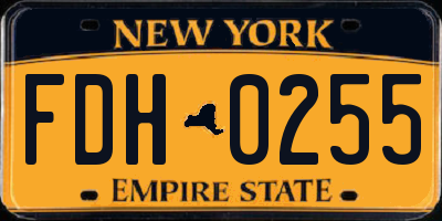 NY license plate FDH0255