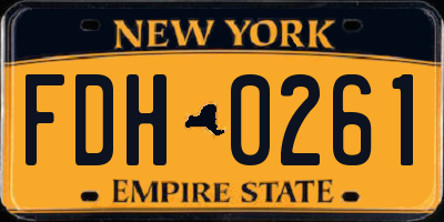 NY license plate FDH0261