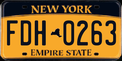 NY license plate FDH0263